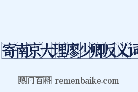 寄南京大理廖少卿反义词是什么意思的图片